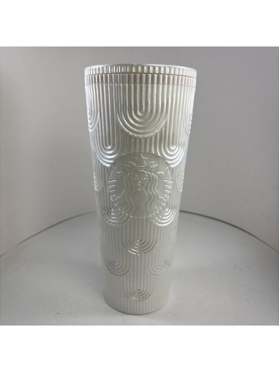 Starbucks Other - Starbucks Spring 2022 White Pearl Shell Mermaid Scales Tumbler 24 oz (no straw)